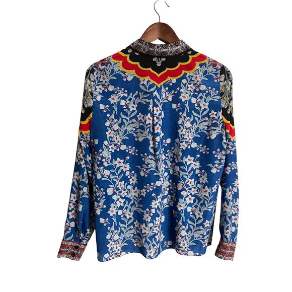 Alice + Olivia Willa Floral Print Blouse 100% Silk Womans Medium - Picture 8 of 16